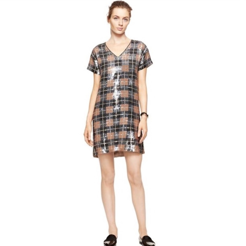 Kate Spade Shimmering Black and Silver Mini Dress